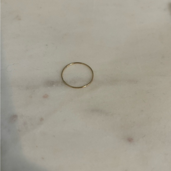 14k Solid Yellow Gold Thin Delicate Stacking Ring Size 6 1/2 - Picture 5 of 5